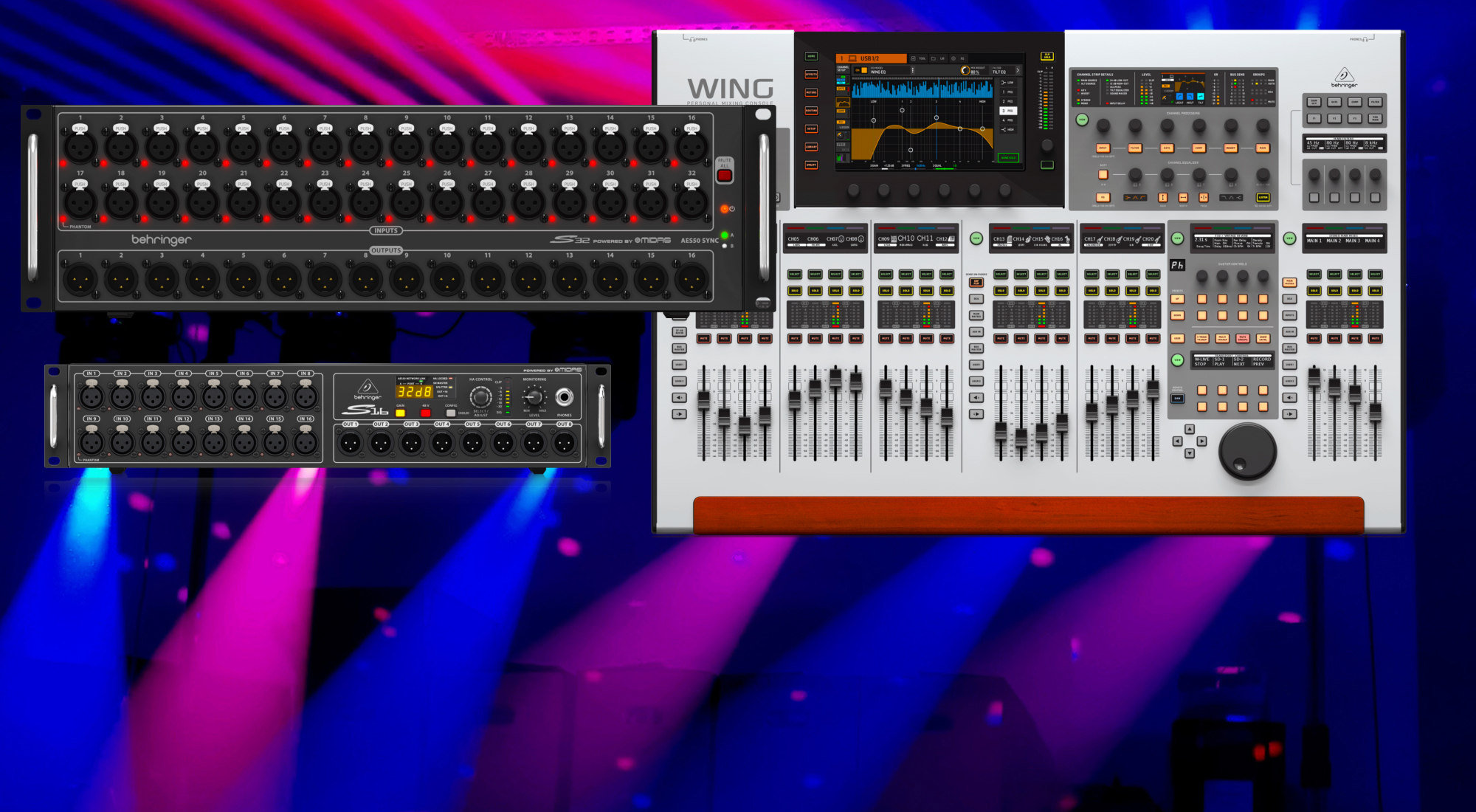 Behringer WING mit P32 & 2× P16 – komplette In‑Ear‑ und Mischlösung